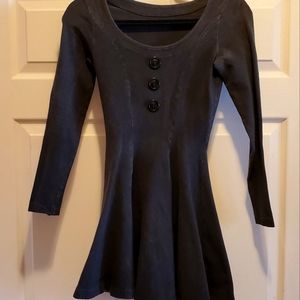 Vintage 80s Betsey Johnson Punk Label Black Fit and Flare Dress P/S
